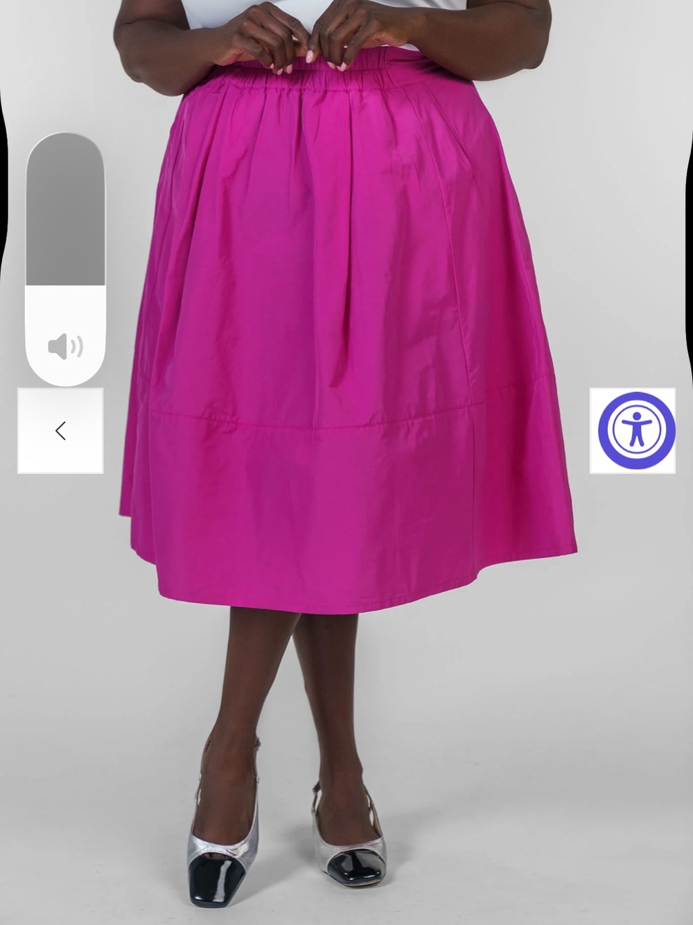 NWT Bitte Kai Rand Fuchsia Midi Skirt w/ Elastic Waist & pockets, XXL - Picture 5 of 6